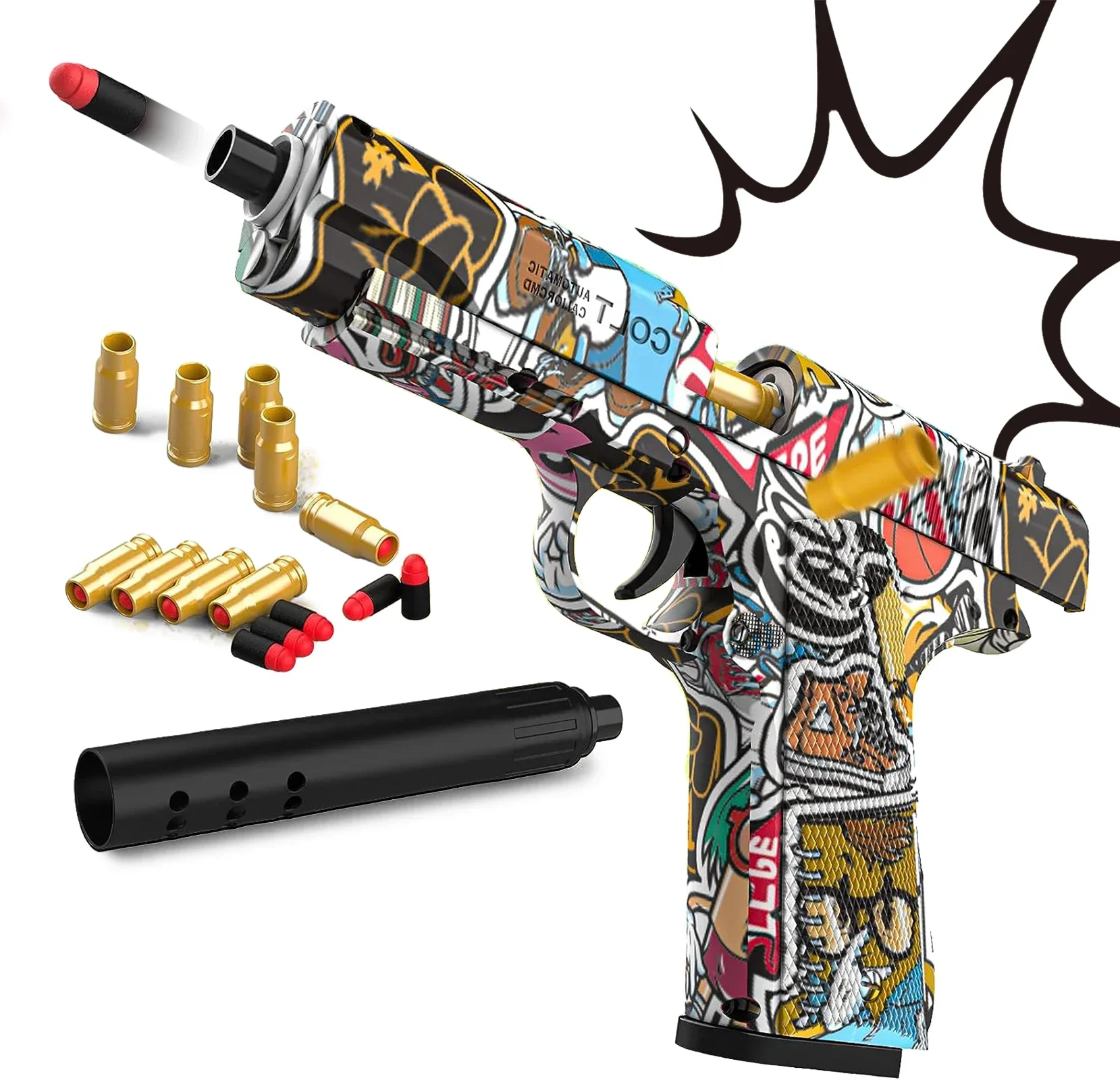 Toy Guns Ball Blaster With Soft Bullets Toys Foam Blaster Shooting Games Education Toy Model For 6,7,8,9,14+ Kids