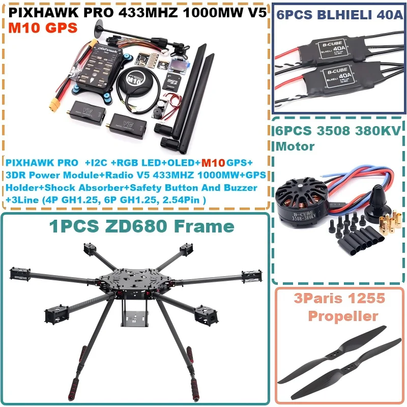 RCtoSky ZD680 PRO M10 Volledig - Heavy Lift Drone Frame recensie en prijs