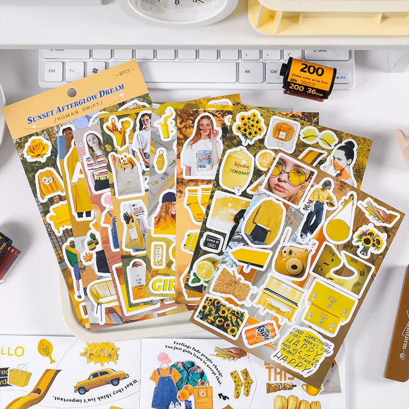 6Packs/Lot Human Drift Serie Retro Creatieve Decoratie Diy Label Sticker