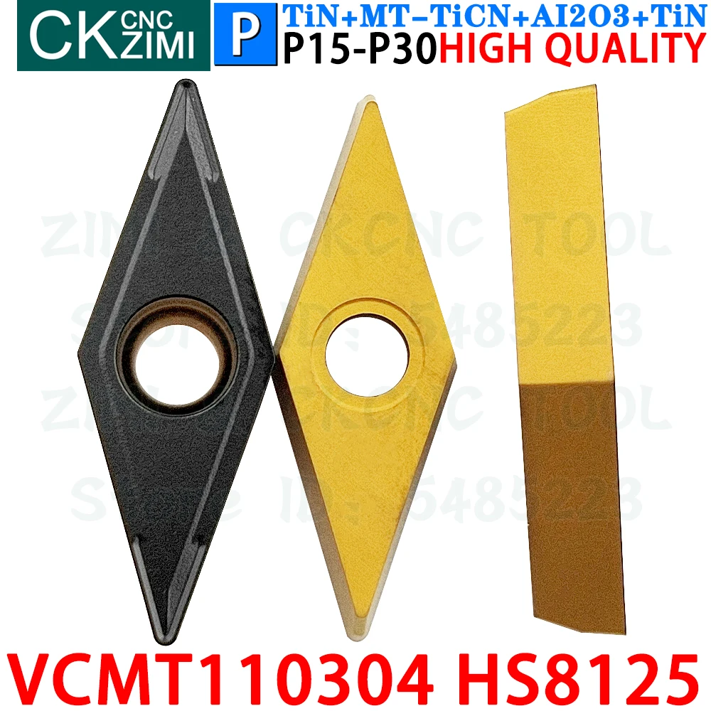 VCMT110304 HS8125 VCMT 110304 HS8125 كربيد الخارجية تحول إدراج أدوات VCMT 110304 VCMT221 HS8125 CNC مخرطة معدنية أدوات تقطيع