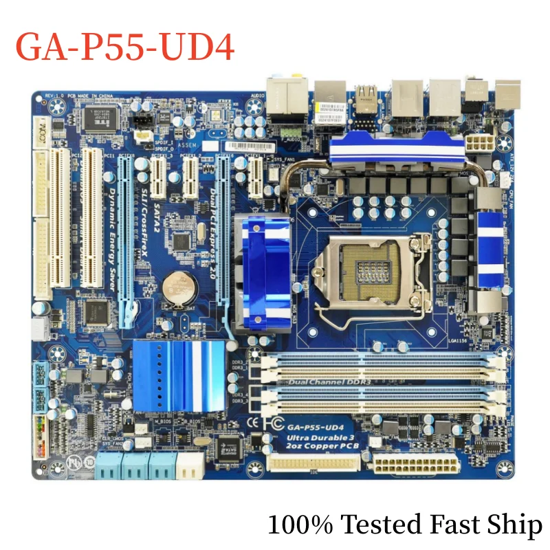 

For Gigabyte GA-P55-UD4 Motherboard P55 LGA 1156 DDR3 ATX Mainboard 100% Tested Fast Ship