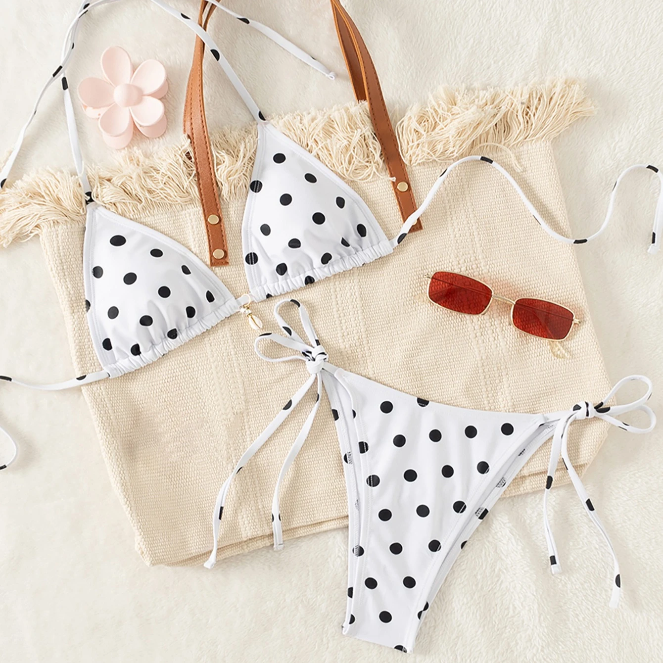 

Leopard Print Bikini Set Women Adjustable Tie Side Bandage Swimwear Sexy Two-Piece Bathing Suit Beach Vacation Купальник Женский