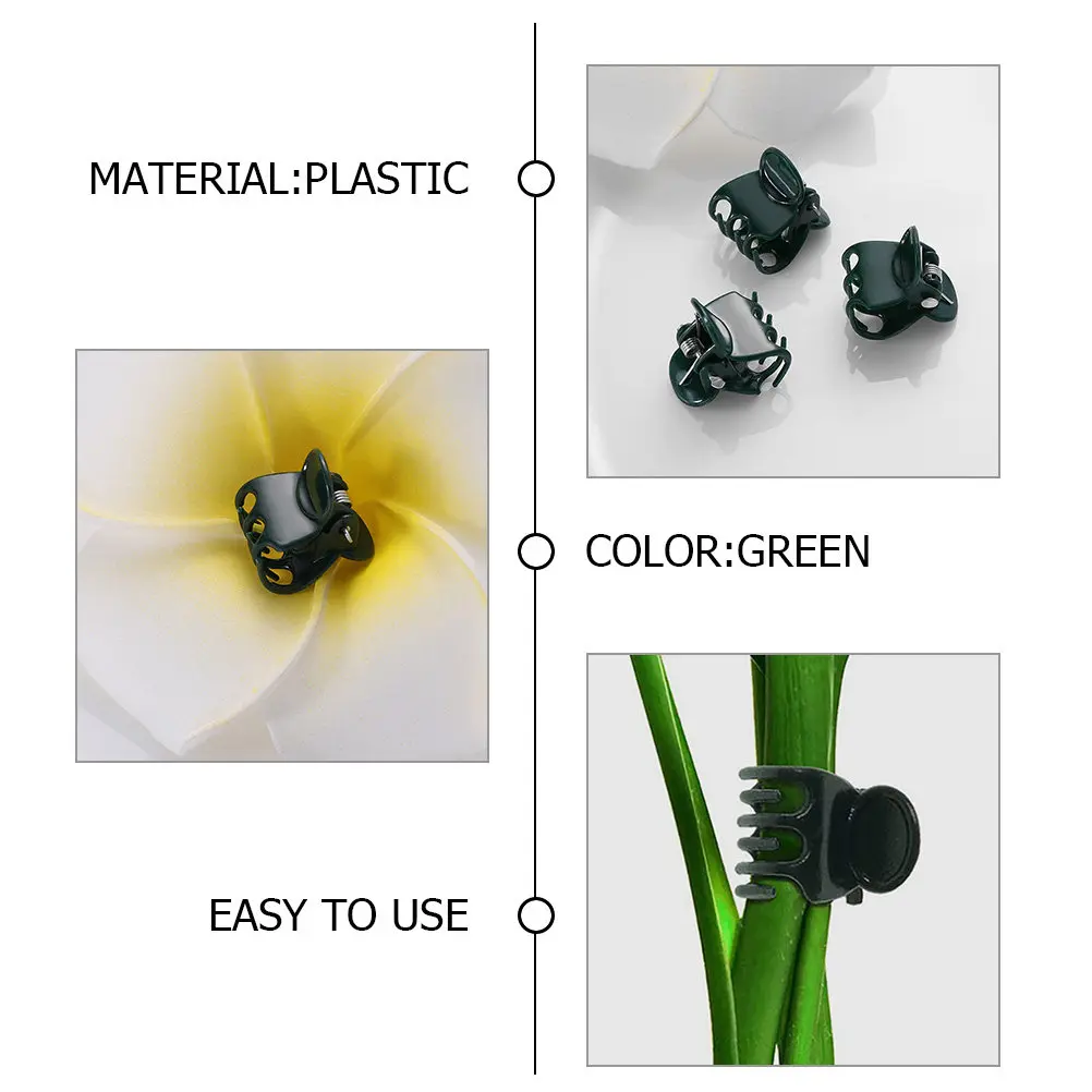 60Pcs Garden Plant Support Clamps Sturdy Plastic Vine Clips Firm Stem Gripper Clips Plant Fixing Clamp for Tomato Flower