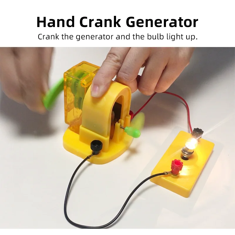 Imagem -04 - Motor Elétrico Gerador de Manivela Manual Modelo Dois em um para Física Eletromagnética Experimento Ajuda de Ensino Ferramenta de Laboratório de Ciências para Crianças