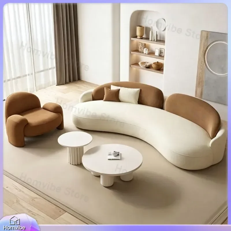Cream Wind Sofa Small Apartment Living Room Beauty Salon Office B&B Hit Color Internet Celebrity Photo Check-in Furniture