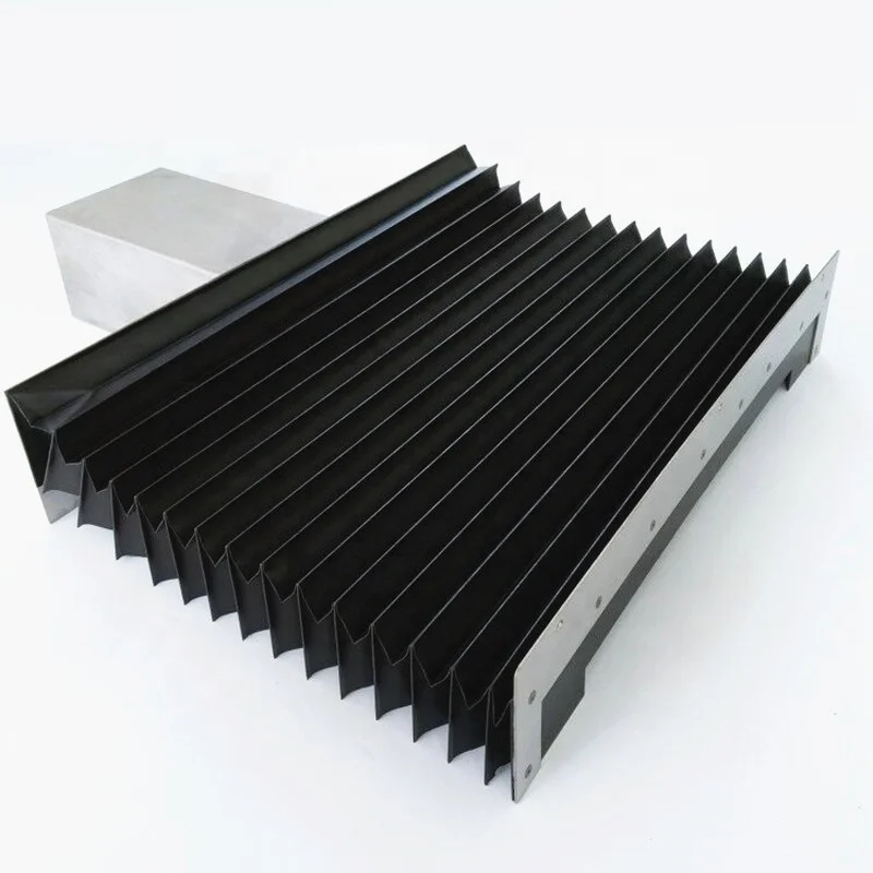 

Flexible PVC Nylon Accordion Flat Bellow Covers For CNC Machine