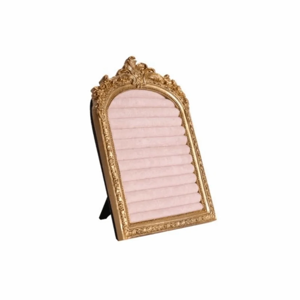 

Vintage Jewelry Storage Shelf Home Decoration Display Cabinet Velvet Earring Ring Shelves Space Saving Large Capacity