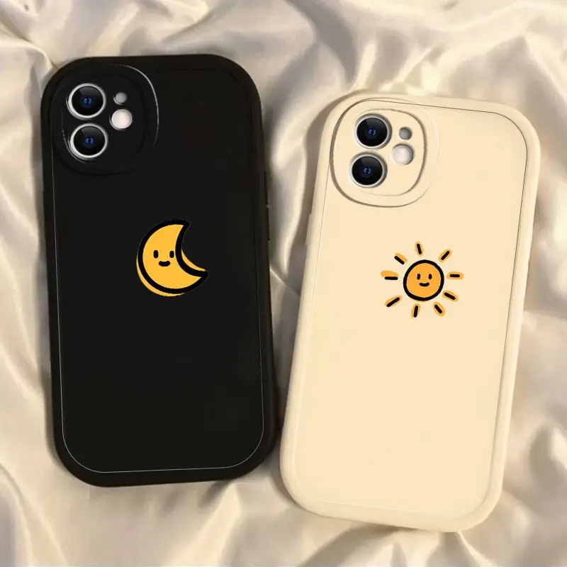 Simplicity Kawaii Taiyang And Luna Phone Case For iPhone 15 14 13 12 11 Pro Max XR XS MAX 7 8 Plus MINI Y2K Girl Cute Back Cover