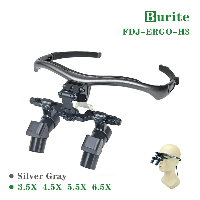 

Burite 4.0/5.0/6.0X ergo flip-up loupes kepler Binocular Dental Magnifier Surgery Operation Titanium prescription