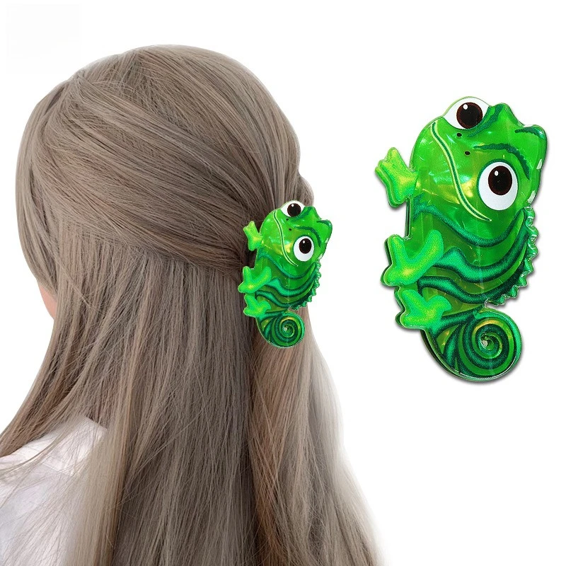 St. Patrick's Day Green Lizard Animal Hair Claw Clip, Novelty Non-Slip Hair Catch for Updos, Stackable Festive Hair Accessory for Irish Parades, Parties, Daily Wear & Holiday Gifting view 2