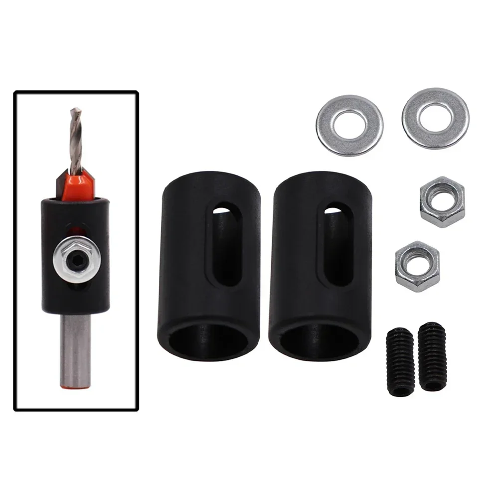 

2 Set Woodworking Drill Limiter Depth Stop Collars Ring Positioner Double-hole Woodworking Accessories Stop Ring bench drill