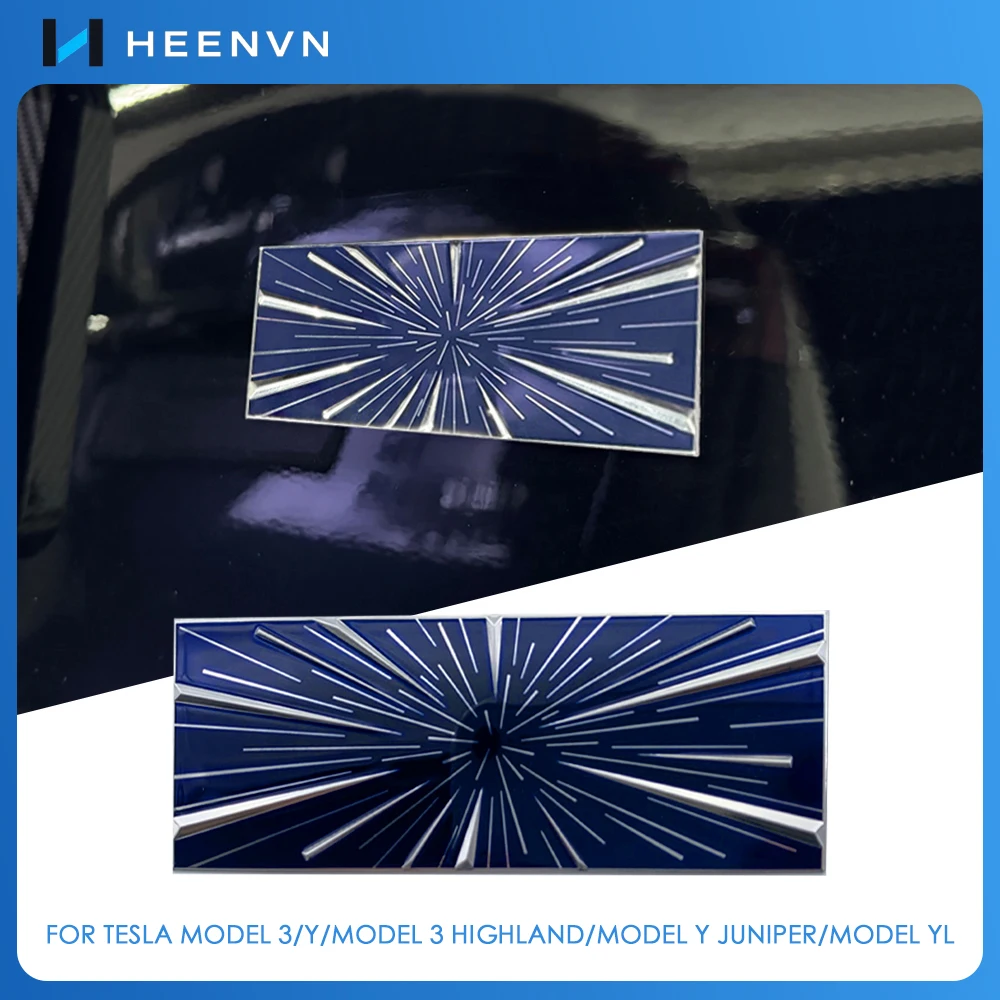 Heenvn For Tesla Model 3 Y Model 3 Highland Model Y Juniper 2026 Car Time Space Tunnel Logo Trunk Badge Emblem Decals Sticker