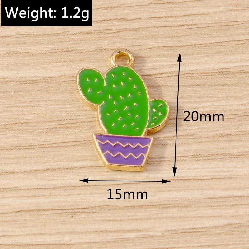 Tusember 10 Stück niedliche Pflanzen-Kaktus-Anhänger, Rosenblüten-Anhänger für handgefertigten Schmuck, Armbänder, Halsketten, Ohrringe – Detail 16