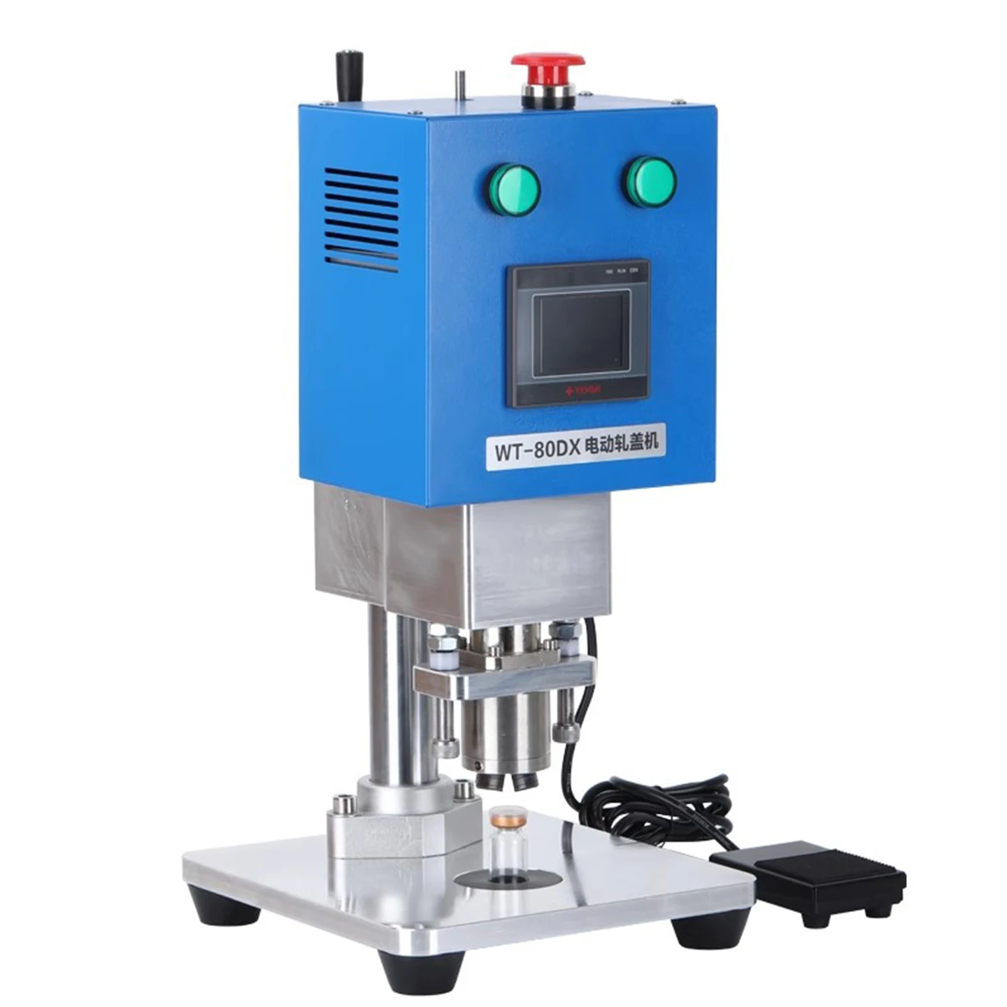 WT-80DX آلة السد الكهربائية عن طريق الفم زجاجات زجاجية سائلة قوارير ختم قفل كابر اختياري زجاجة قطر 13 مللي متر 15 مللي متر 20 مللي متر