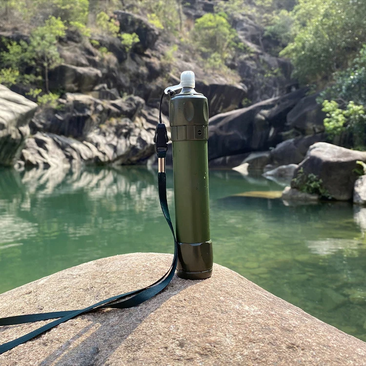 屋外ミニ浄水ストロー キャンプ浄化 ポータブルハイキング浄水器 緊急用品 飲料水用浄水器