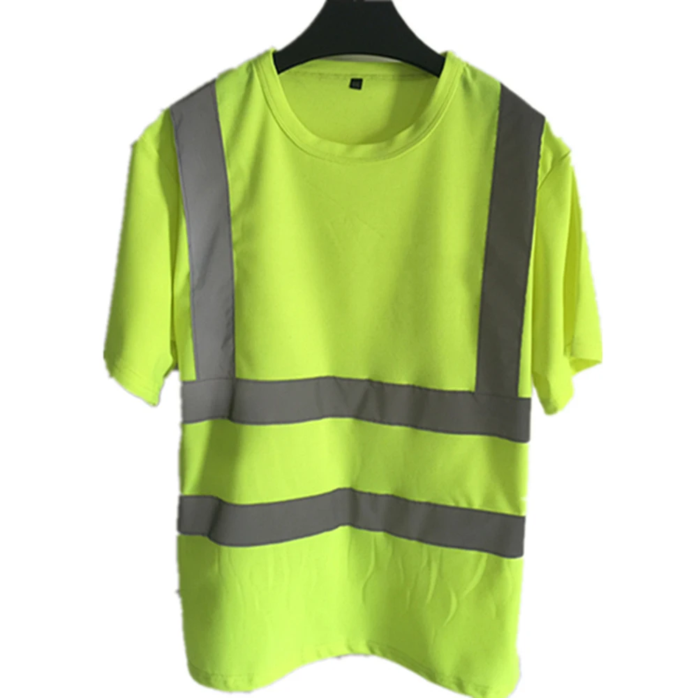 Reflective Safety Short Sleeve T-Shirt High Visibility Road Work Tee Top Hi Vis Workwear