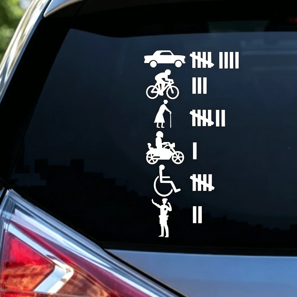 Keeping Count Driving Hits Car or Truck Car Stickers for Window Bumper Decoration Exterior Accessories Waterproof Vinyl Decal