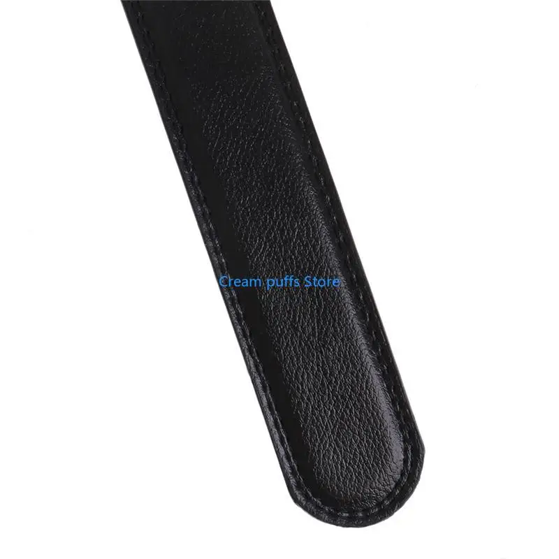 50LE Men's Faux Leather Automatic Business Belt Replacing Waistband Without Buckle