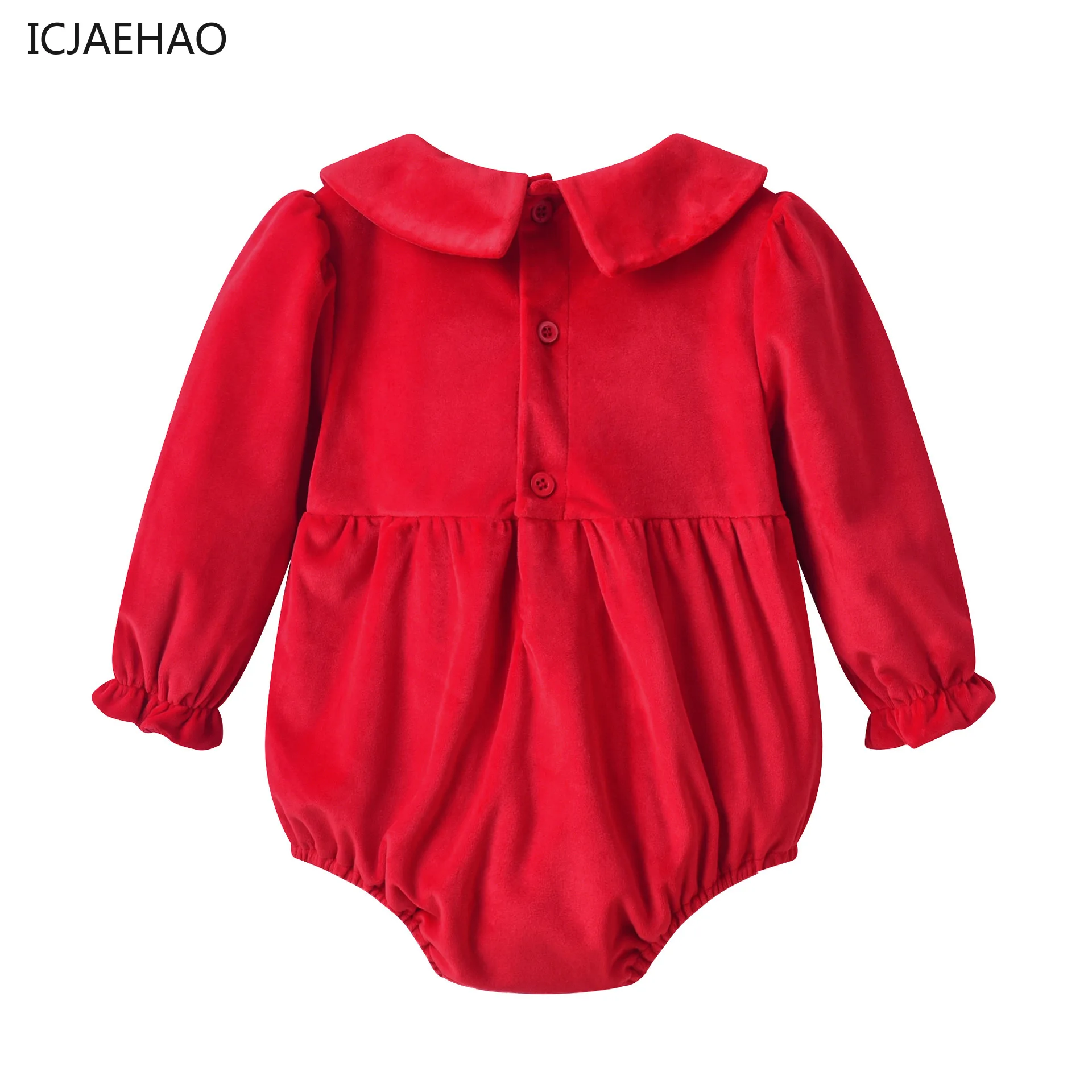 2025 Newborns Baby Rompers for Girl Spring Winter Red Bow Velvet Jumpsuit Headband Sets Birthday Climbing Bodysuit Clothes Tops