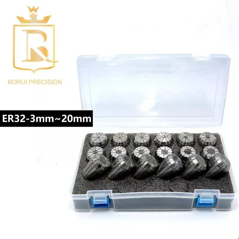 CNC Tools DIN6499B ER32 Collets Set From 1/8'' to 3/4'' Inch Size Spring Collet Chuck