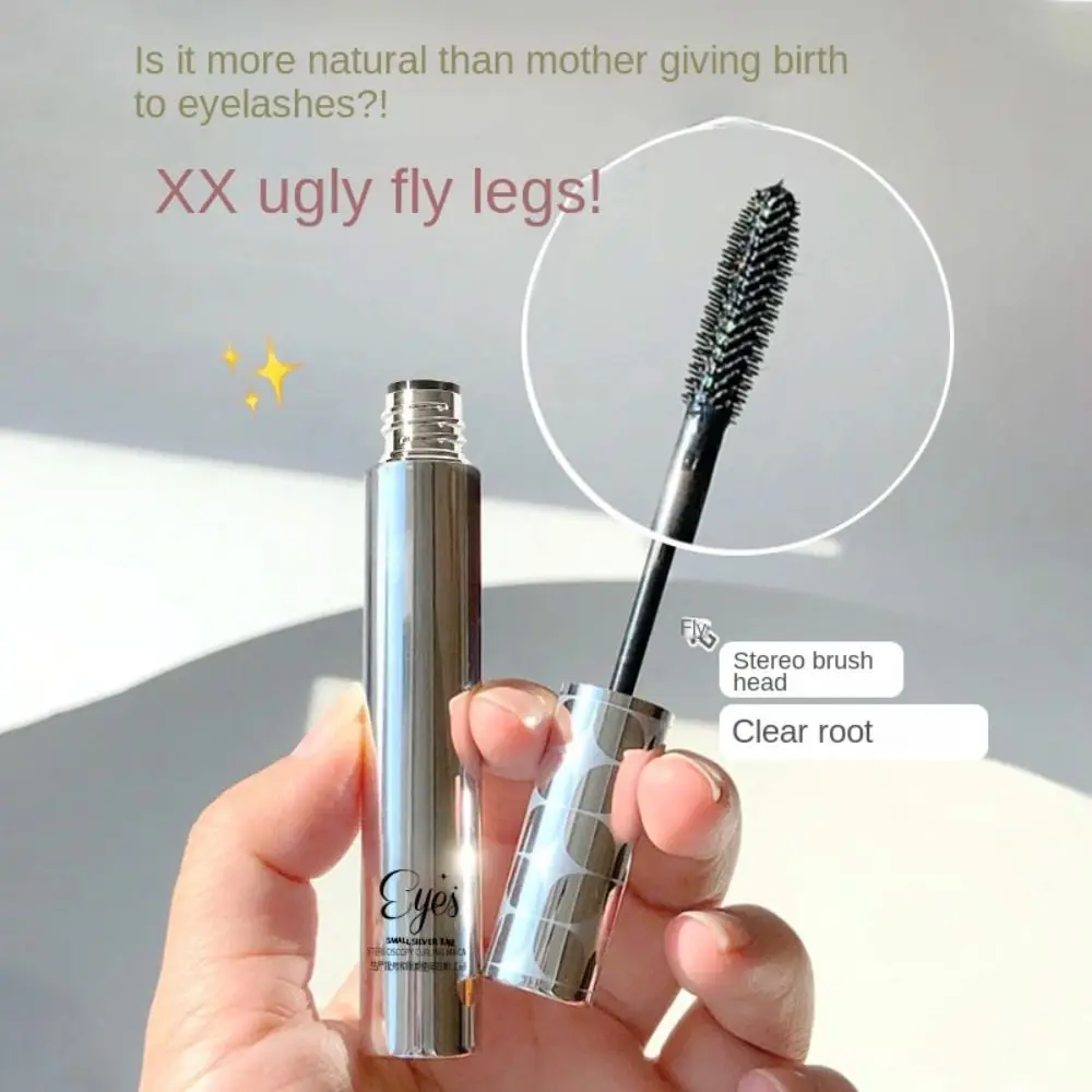 Pennello in fibra strumento per il trucco cosmetici per gli occhi delle donne Lash Lift Extension ciglia ciglia bigodino 4D Volume Mascara Silver Tube Mascara