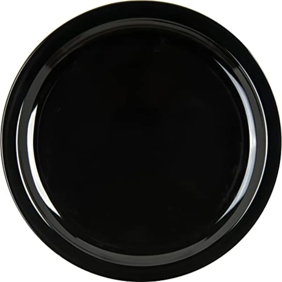 

Kingline Reusable Plastic Plate Dinner Plate for Home and Restaurant 10 Inches Black Pack of 48