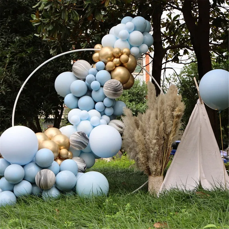 95Pcs/Set Metal Gray Blue Maka Balloon Arch Kit Baby Shower Decor Birthday Party Decoration Wedding Balloons Garland Arch Chain