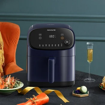 Image Joyoung 220V French Fry Machine Home 6.5L Air Fryer 1200W Multifunctional French Fries Tender Bake Electric Fryer