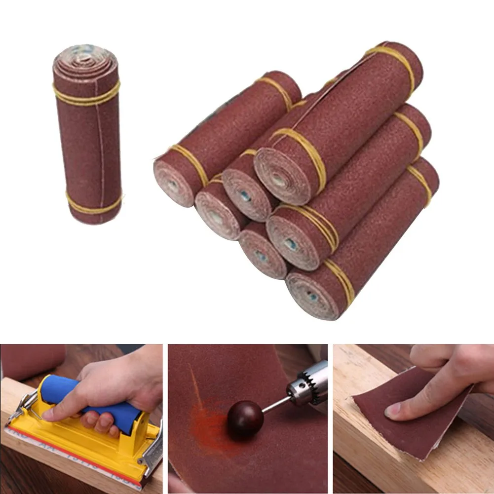 1Roll 1M Sandpaper Emery Cloth 100mm Width 80/120/180/240/320/600 Grit Polishing Sandpaper For Woodcarving Root Carving