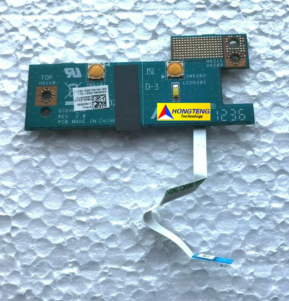 Original FOR Asus ROG G75VW Power Button ON / OFF Board W/ Cable 69N0MBG10D01-01 100% Perfect Work