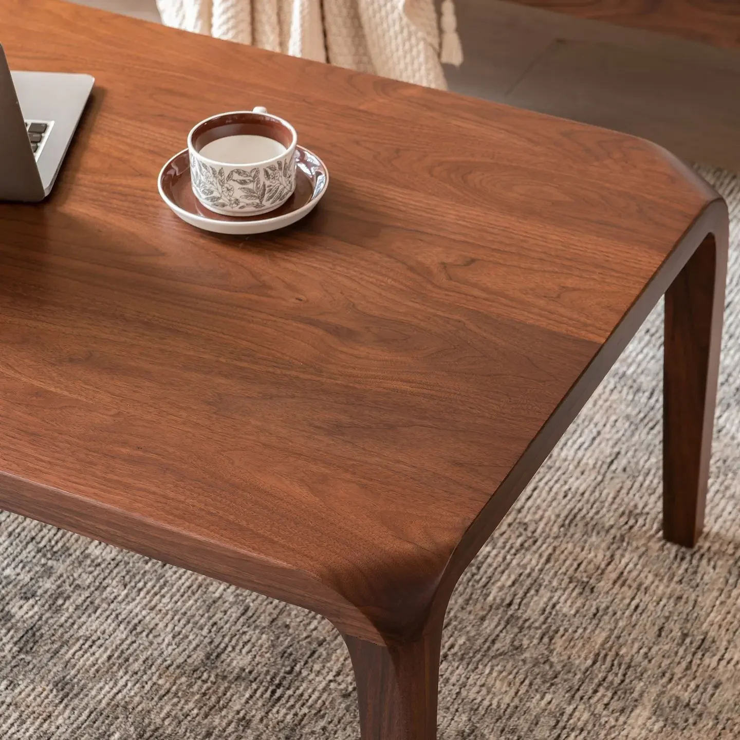 

North American black walnut coffee table combination Nordic living room solid wood simple modern table log small apartment tea