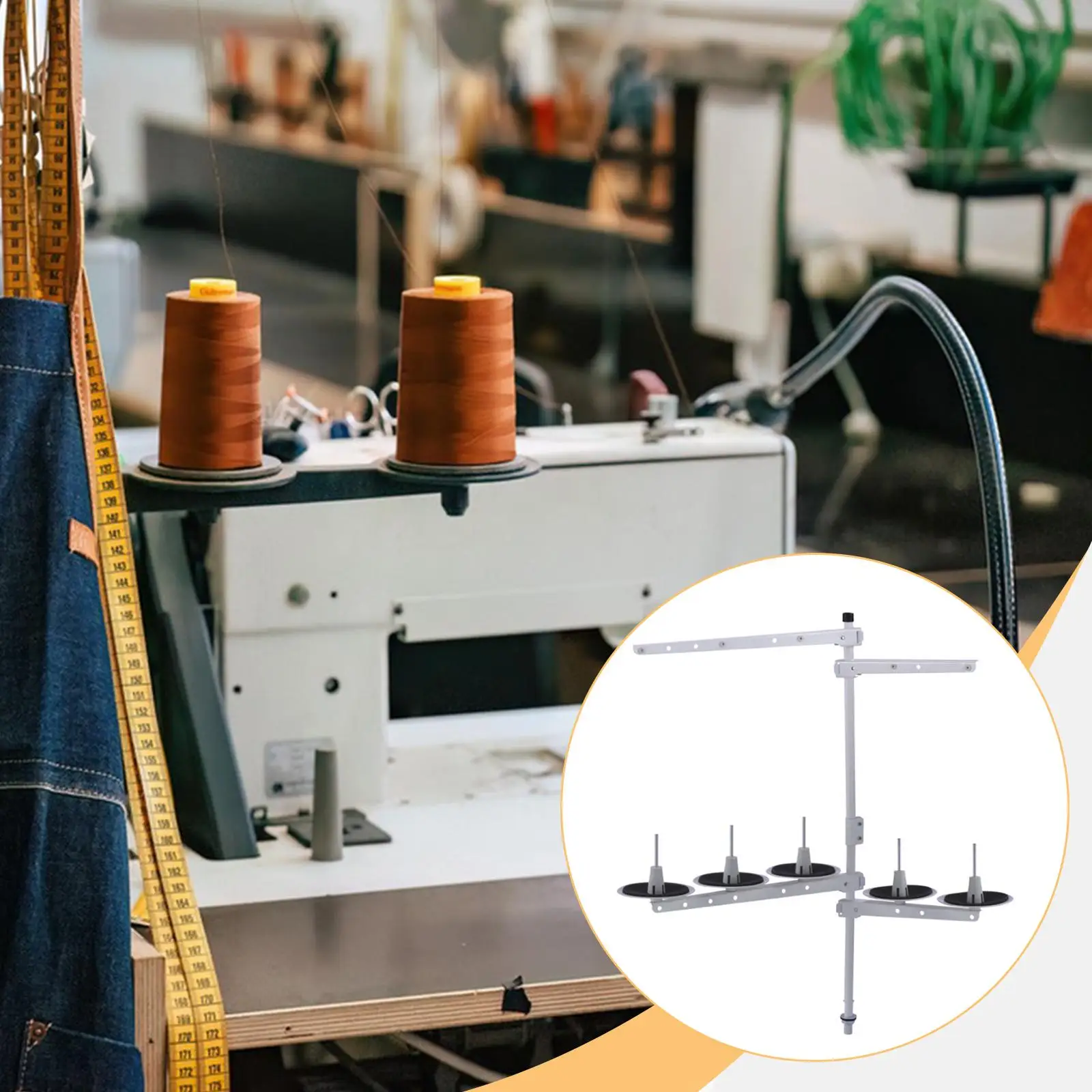 

Easy Install Thread Stand for Sewing Machines Five Spool Organizer Practical Accessories for Crafts and Repairs