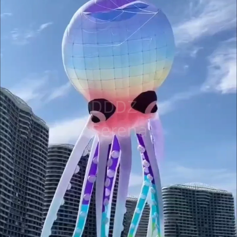 DDDZ 20 メートル LED タコ夜飛行凧リップストップナイロン生地ラインランドリーペンダント大型ソフトインフレータブル大型ショー凧