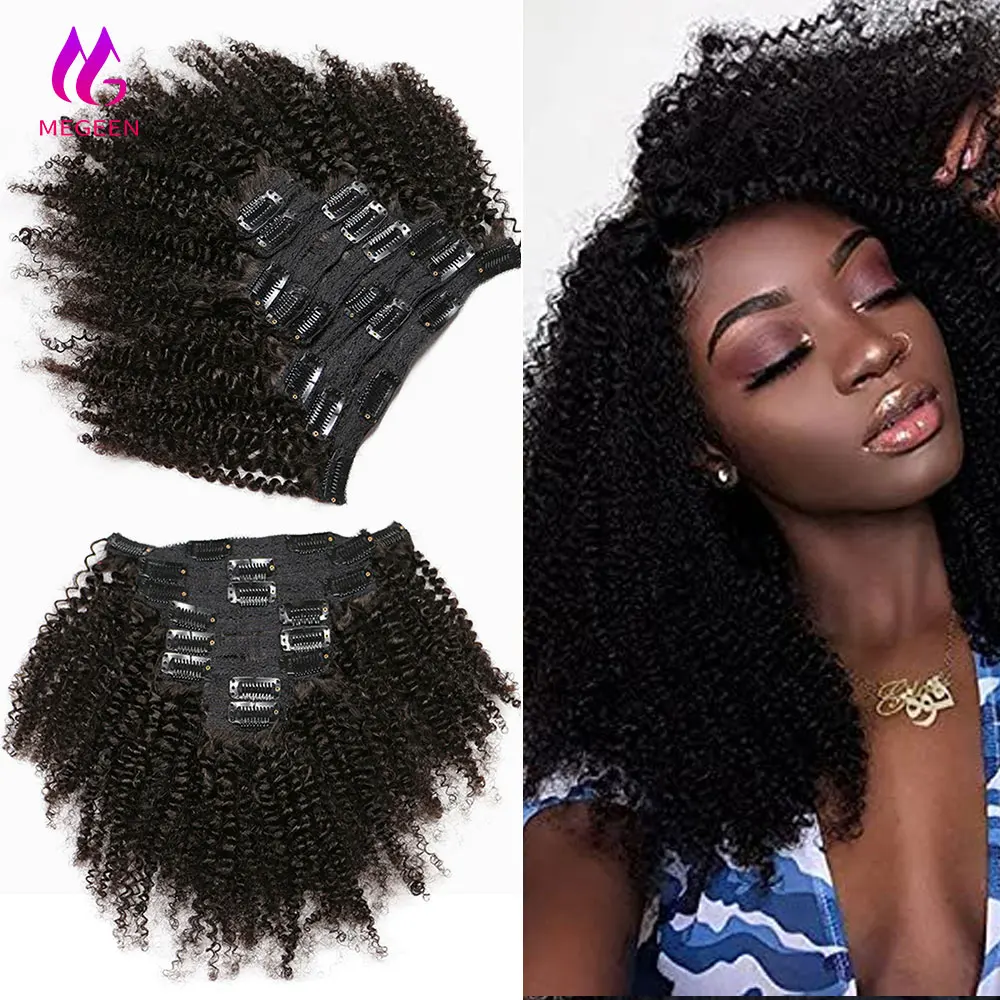 

Megeen Hair натуральные человеческие волосы для наращивания, монгольские курчавые вьющиеся волосы с клипсой, афро курчавые вьющиеся волосы для наращивания, человеческие волосы