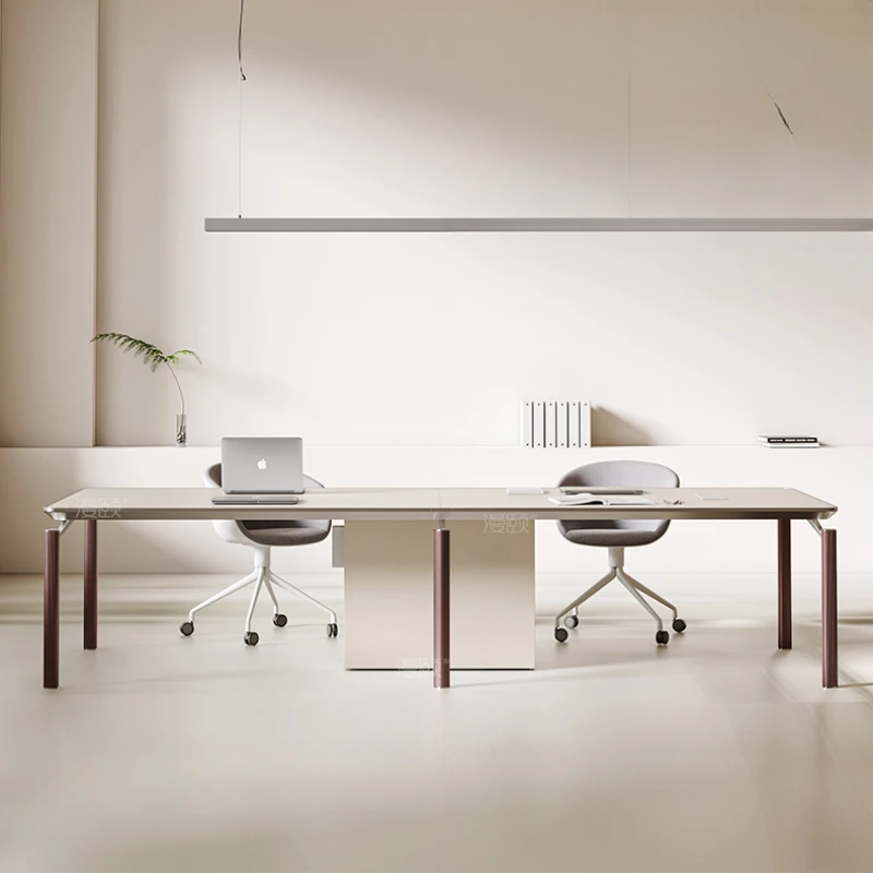 A simple modern rectangular conference table for  business negotiations