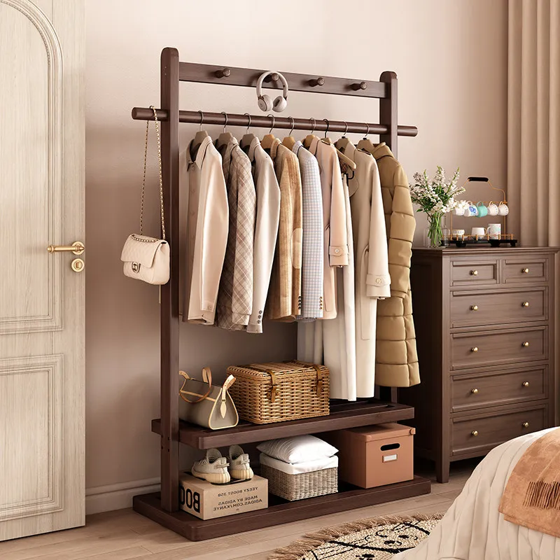 Floor‑Standing Coat Rack Removable Hanging Rod Household Indoor Garment Rack For Bedroom Homestay