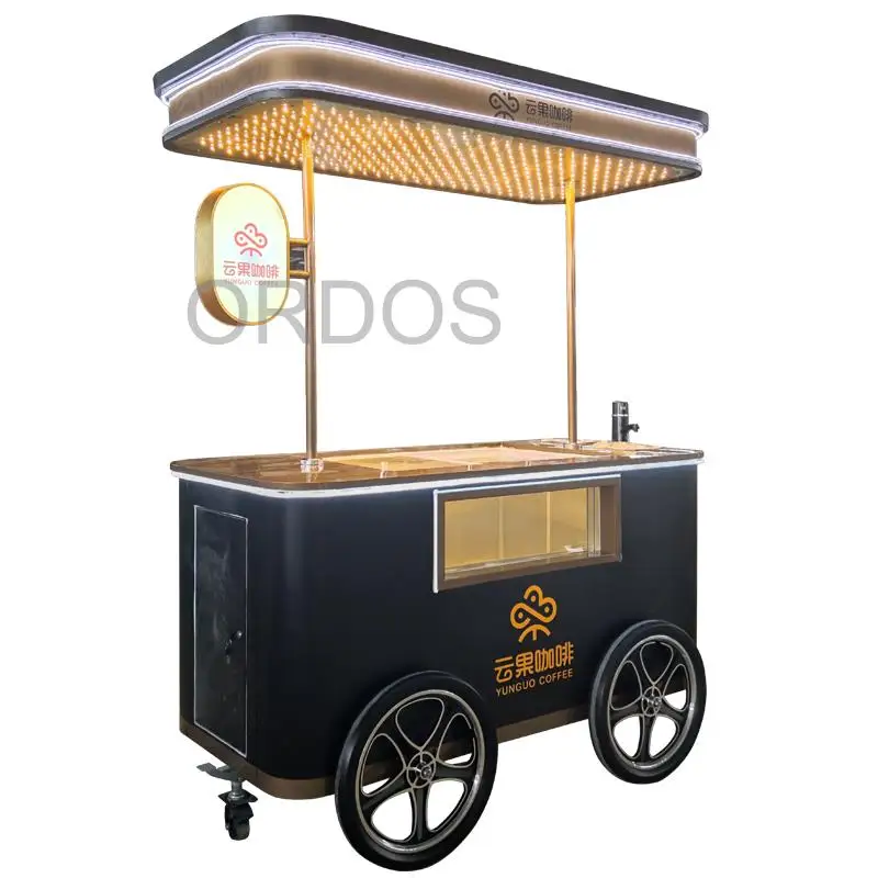 

Hotel Commercial 110V Italian Ice Cream Display Booth Car Refrigerator Creative Food Restaurant Cart