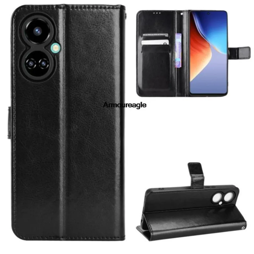 for tecno camon 19 luxury pu leather card slots wallet stand shockproof case guard on for tecno camon19 pro 19 neo spark 9t bags