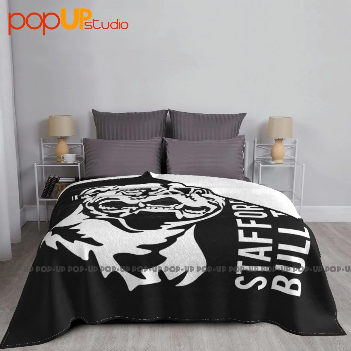 Staffordshire Bull Terrier Staffy Blanket Warm Sofa Bed Breathable Bedding Supply Mechanical Wash