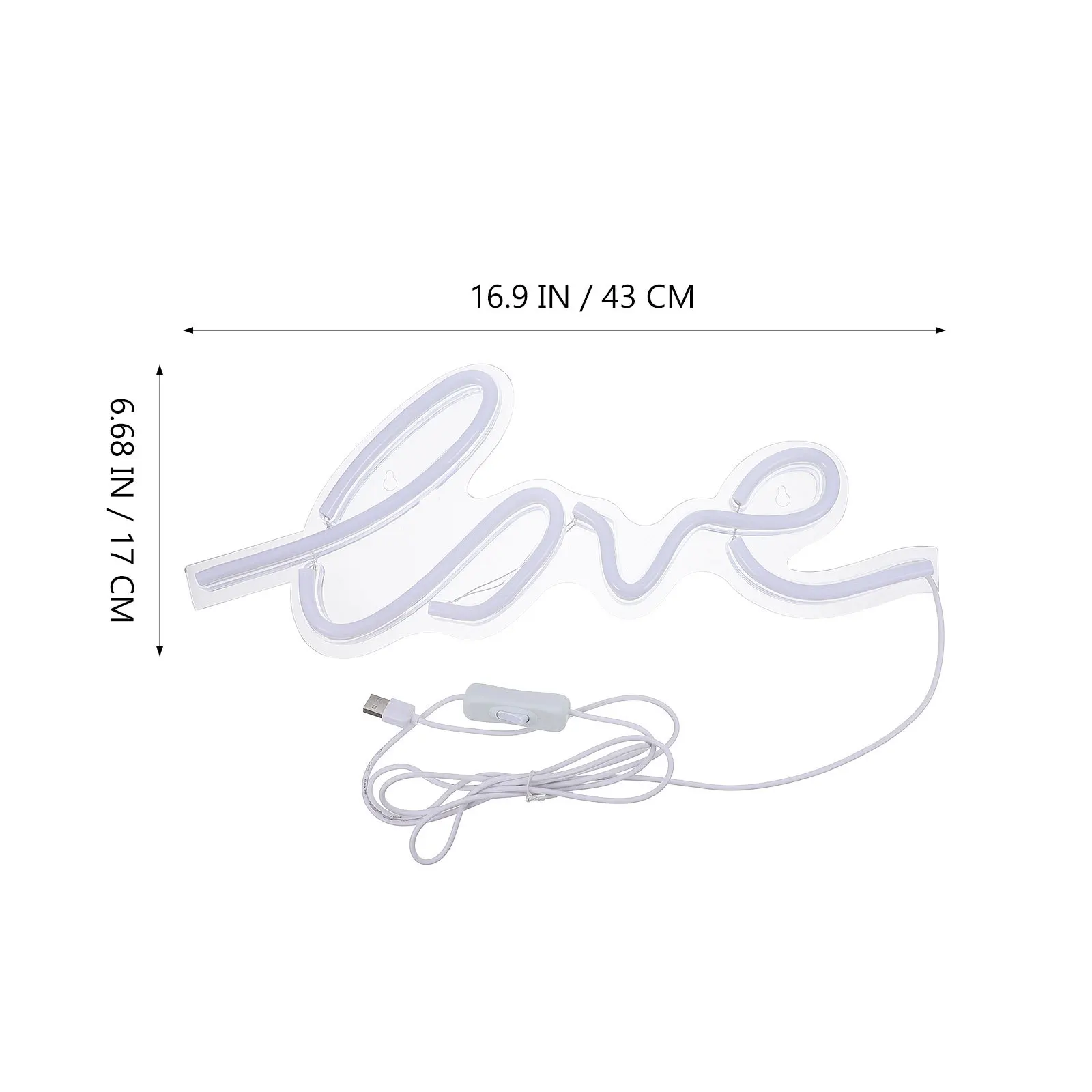 Luz de neón en forma de amor, decoración nocturna 3D, luz Led para dormitorio, sala de estar, oficina, fiesta, Festival, decoración de ambiente