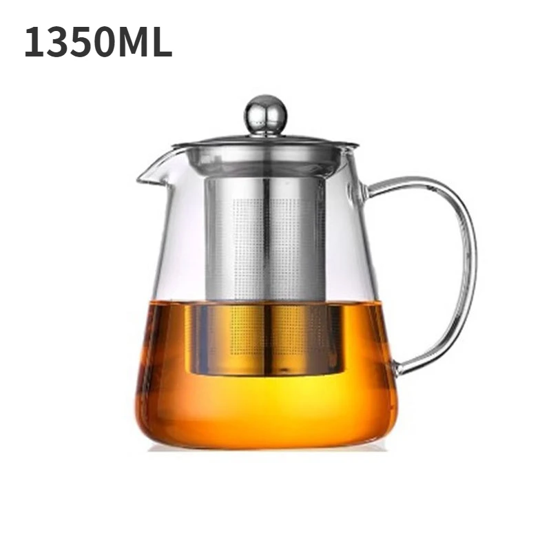 NONE Hitzebeständige Glas-Teekanne mit Teesieb aus Edelstahl, Blumenkessel, Kung-Fu-Teegeschirr-Set, Puer-Oolong-Topf 6