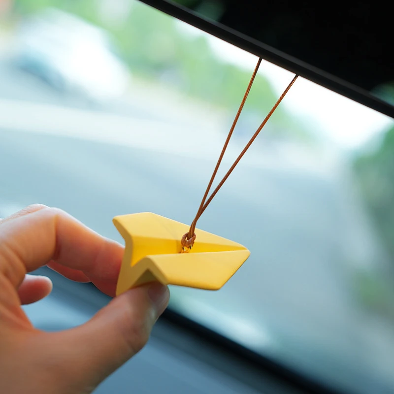 Paper Airplane Car Charm Paper Plane Car Pendant Car Aroma Diffuser Rearview Mirror Pendant Car Interior Decoration