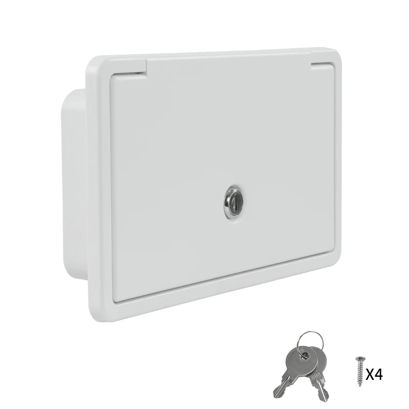 TYTXRV 231*118mm RV Hatch Door with Lock ABS Material White Waterproof Caravan Luggage Door for Outdoor RV Marine Boat RV Parts
