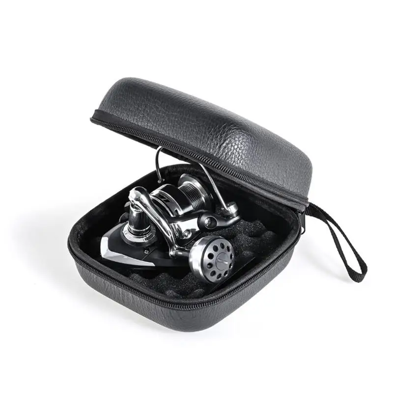 

R6FE Fishing Bag Rotating Reel Case Cover Shockproof PU Leather Fishing Reel Bag Waterproofs Fishing Tackle Storage Case