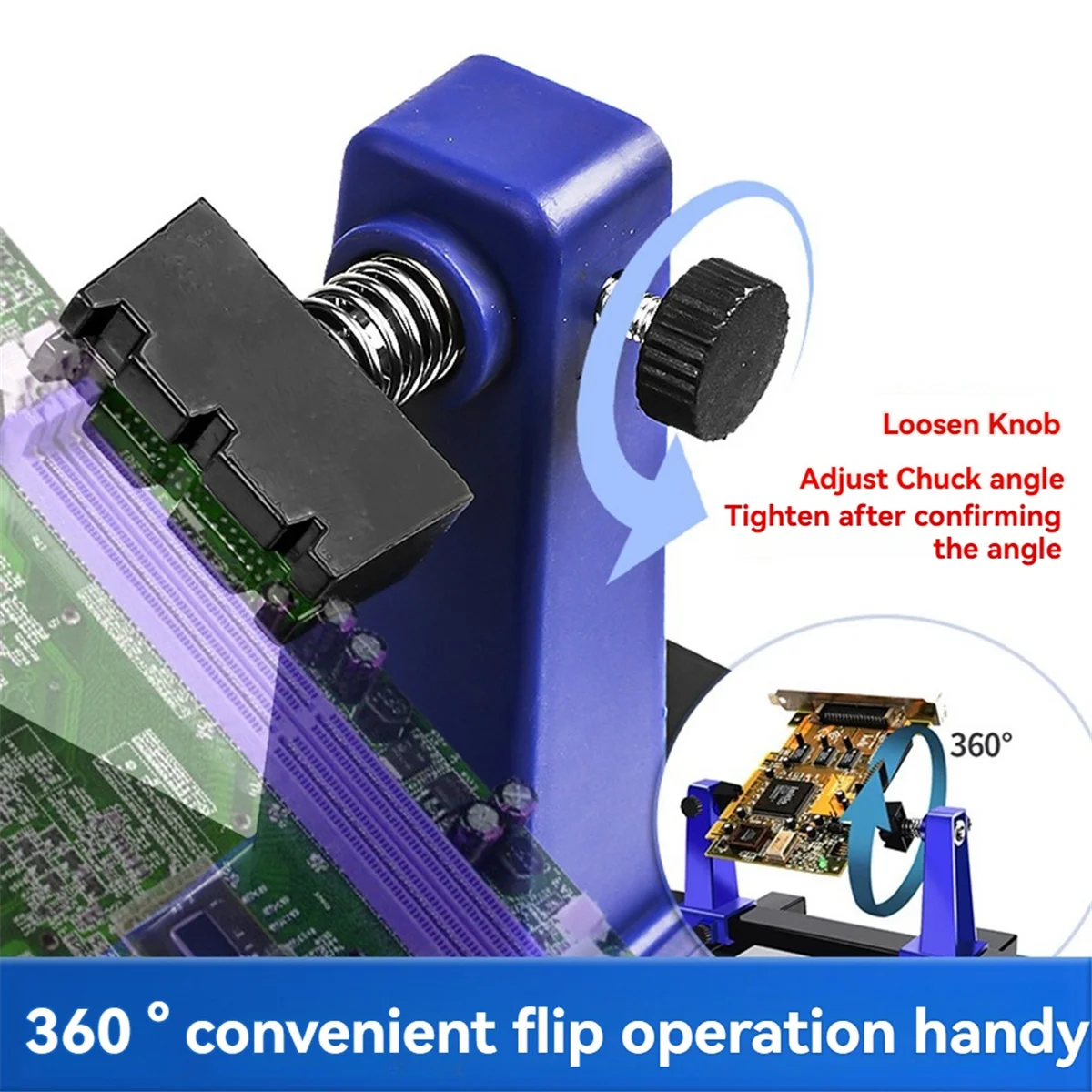 ABNJ 0-300MM Adjustable PCB Holder 360 ° Rotation Printed Circuit Board Jig Soldering Assembly Stand Clamp Phone Repair Tools