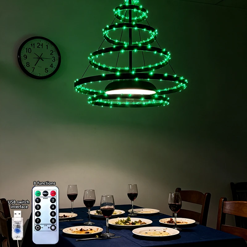 1pc 5m 10m 15m Remote Control Green Light USB Plug-in Firework Atmosphere String Lights, Garden Lawn Lighting Strip, Holiday Hom