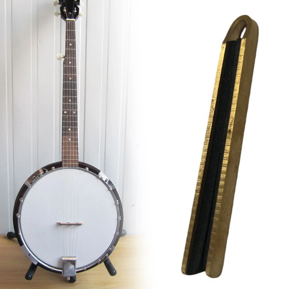 Music Lessons Gold Tone Mute Banjo Accessory 8*1*0.5cm Easy Installation Mute Handmade Banjo Mute Quiet Tone Device