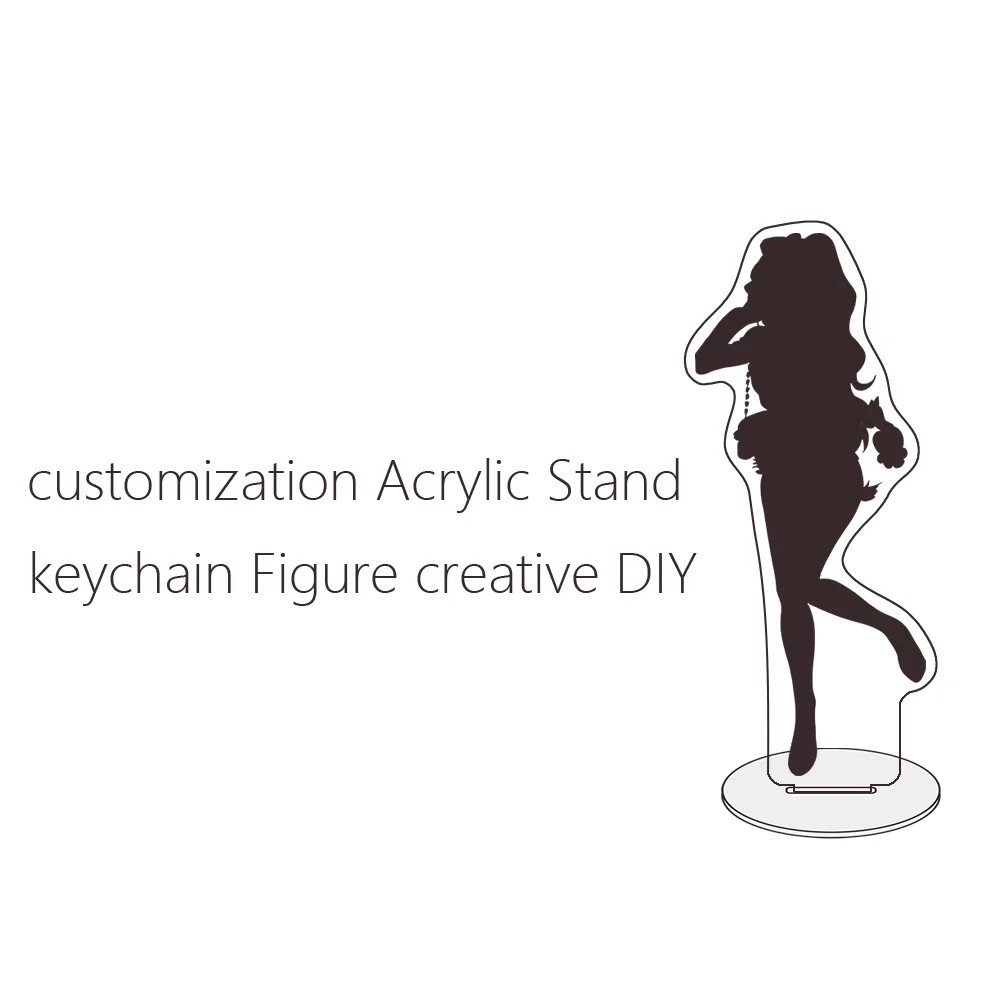 Only customizable creative DIY Acrylic Stand keychain badge cartoon  double-sided