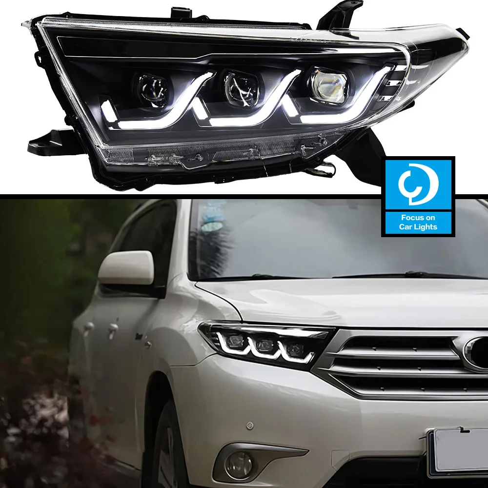 

Car Front Headlight For Toyota Highlander Kluger 2012-2014 Type LED HeadLamp Styling Dynamic Turn Signal Lens Automotive 2PCS