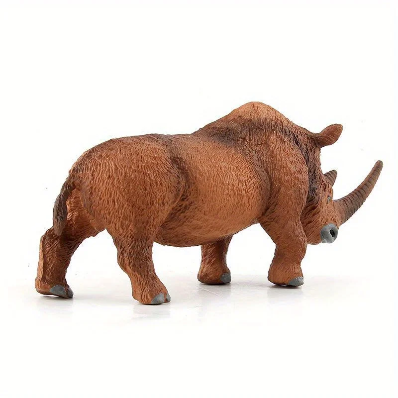 Science and Education Cognition Static Ornaments Solid Animal Long Haired Rhinoceros Toy